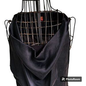 Dondup Sleeveless Top Small? Black Silk? Ruched Logo Italy Business Casu…